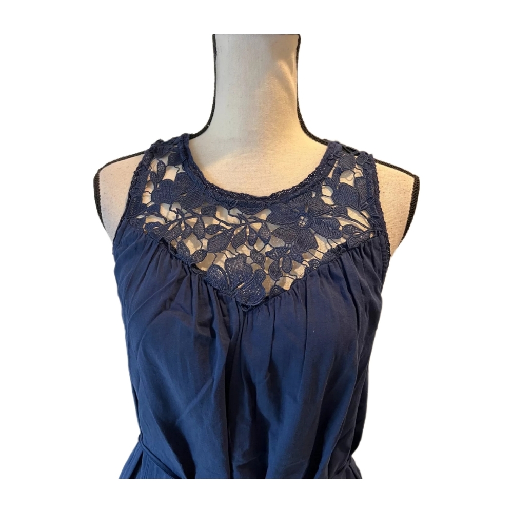 Knox Rose Floral Embroidered Neck Boho A Line Dress Sz 2x NWT, Navy - Picture 4 of 9